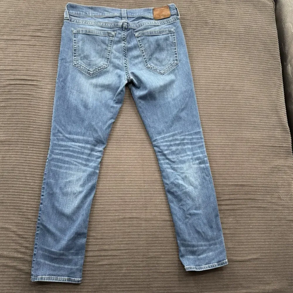 True Religion Jeans Men 36/31 (Measured 34/31) Blue Geno Relaxed Slim‎ Designer.